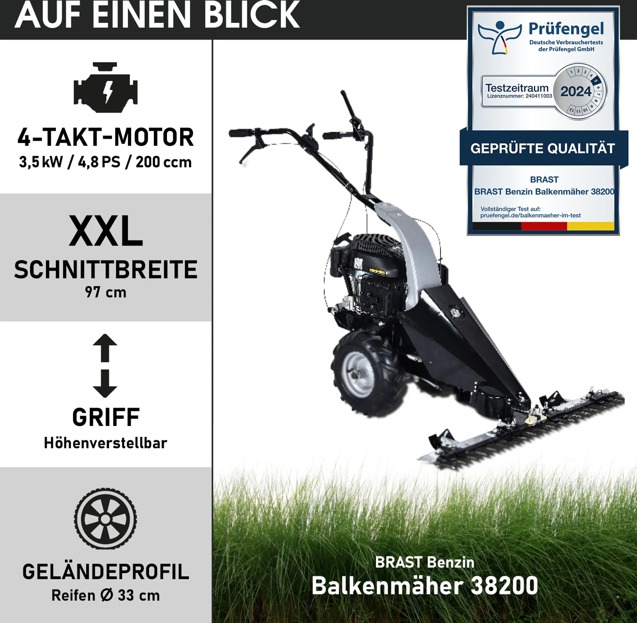 BRAST Benzin Balkenmäher 38200 – Bild 7