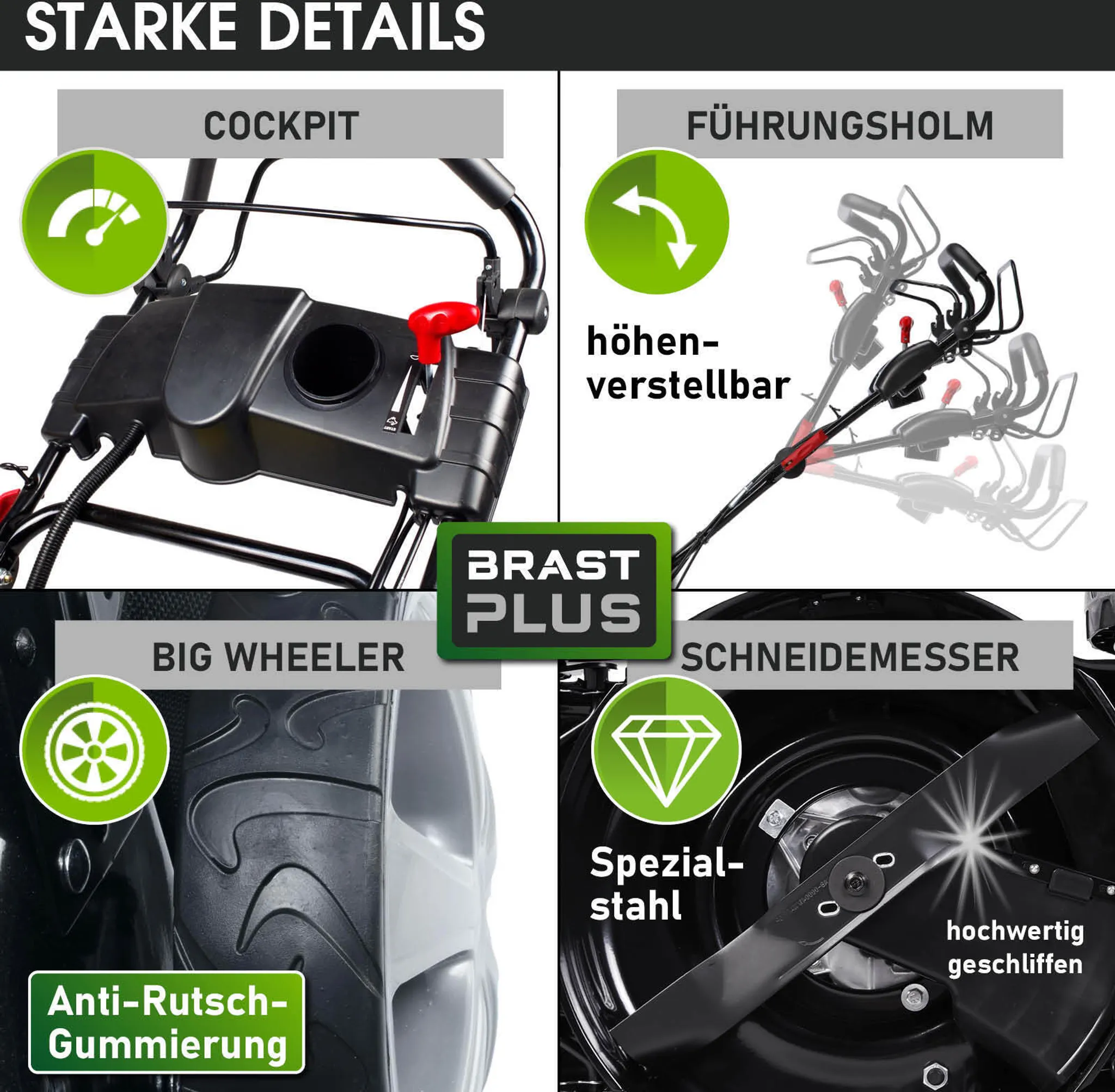 BRAST Benzin Rasenmäher 22224 ESTART inkl. Motoröl – Bild 7