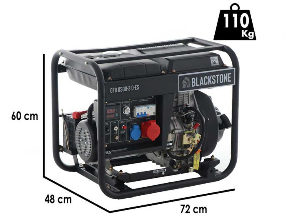 Blackstone OFB 8500-3 D-ES - Diesel-Stromerzeuger mit AVR-Regelung 6.3 kW - Dauerleistung 6 kW - 400V