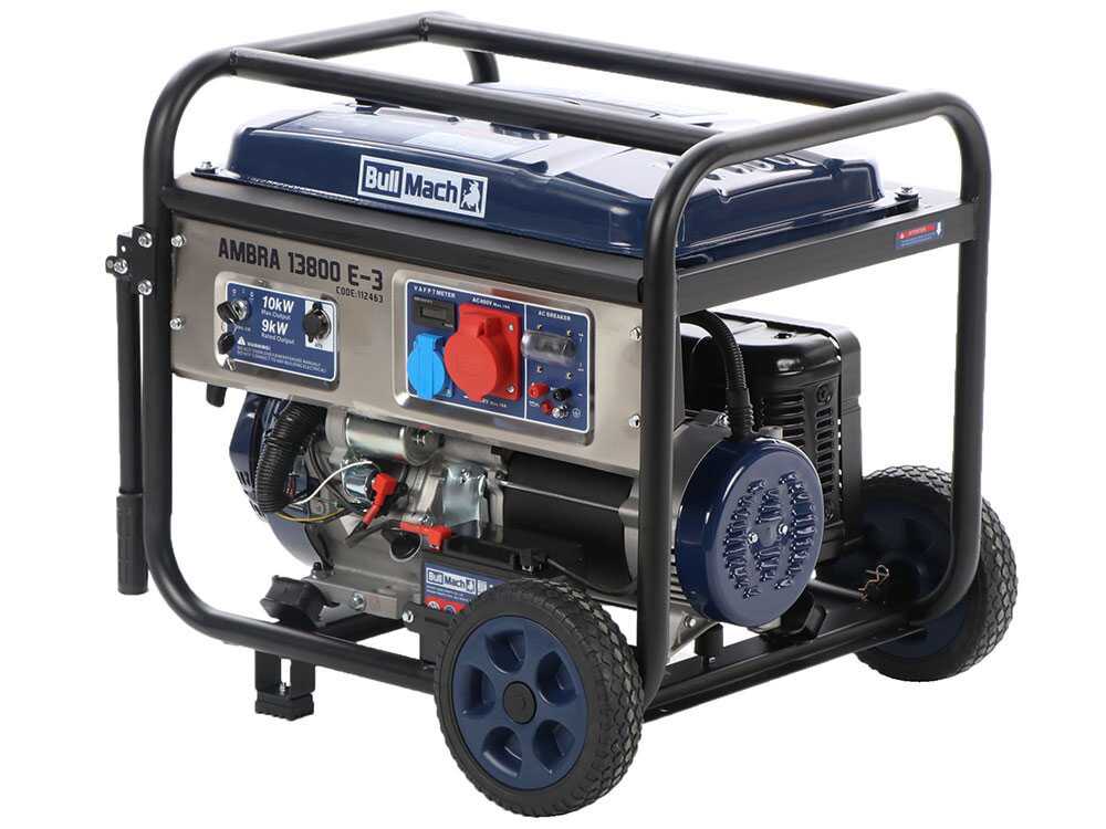 BullMach AMBRA 13800 E-3 - Benzin-Stromerzeuger auf Rädern mit AVR Max. Leistung 10 kW - 9 kW PRP - 400V + ATS – Bild 3