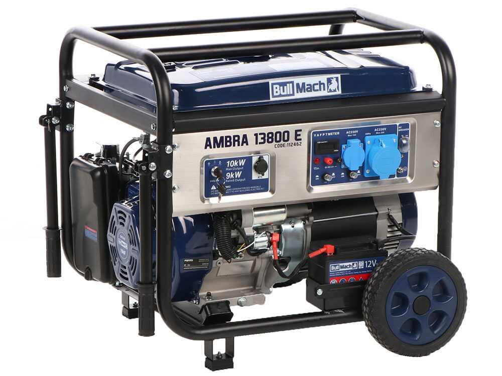 BullMach AMBRA 13800 E - Benzin-Stromerzeuger auf Rädern 10-kW-AVR - mit ATS-Schalttafel - 230V – Bild 4