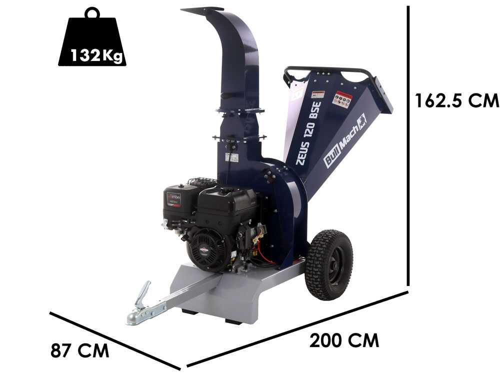 BullMach ZEUS 120 BSE - Professioneller Benzinhäcksler  - Motor B&S XR2100 13.5 PS mit E-Starter