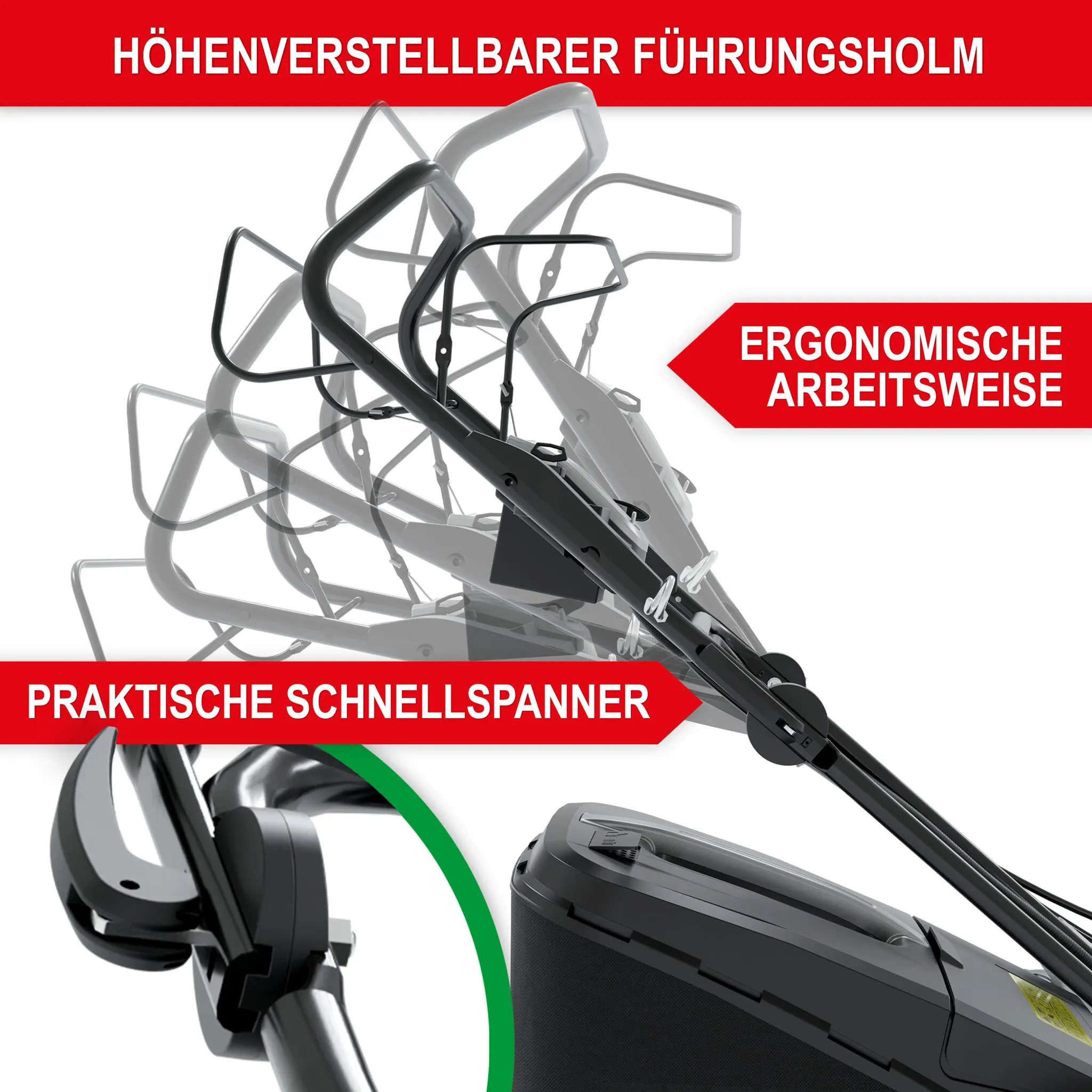 ONBEST Rasenmäher Benzin mit Antrieb TXC-3653E | 53 cm Schnittbreite | Elektrostart | 6,5 PS | Doppelmesser mit Sograd – Bild 9