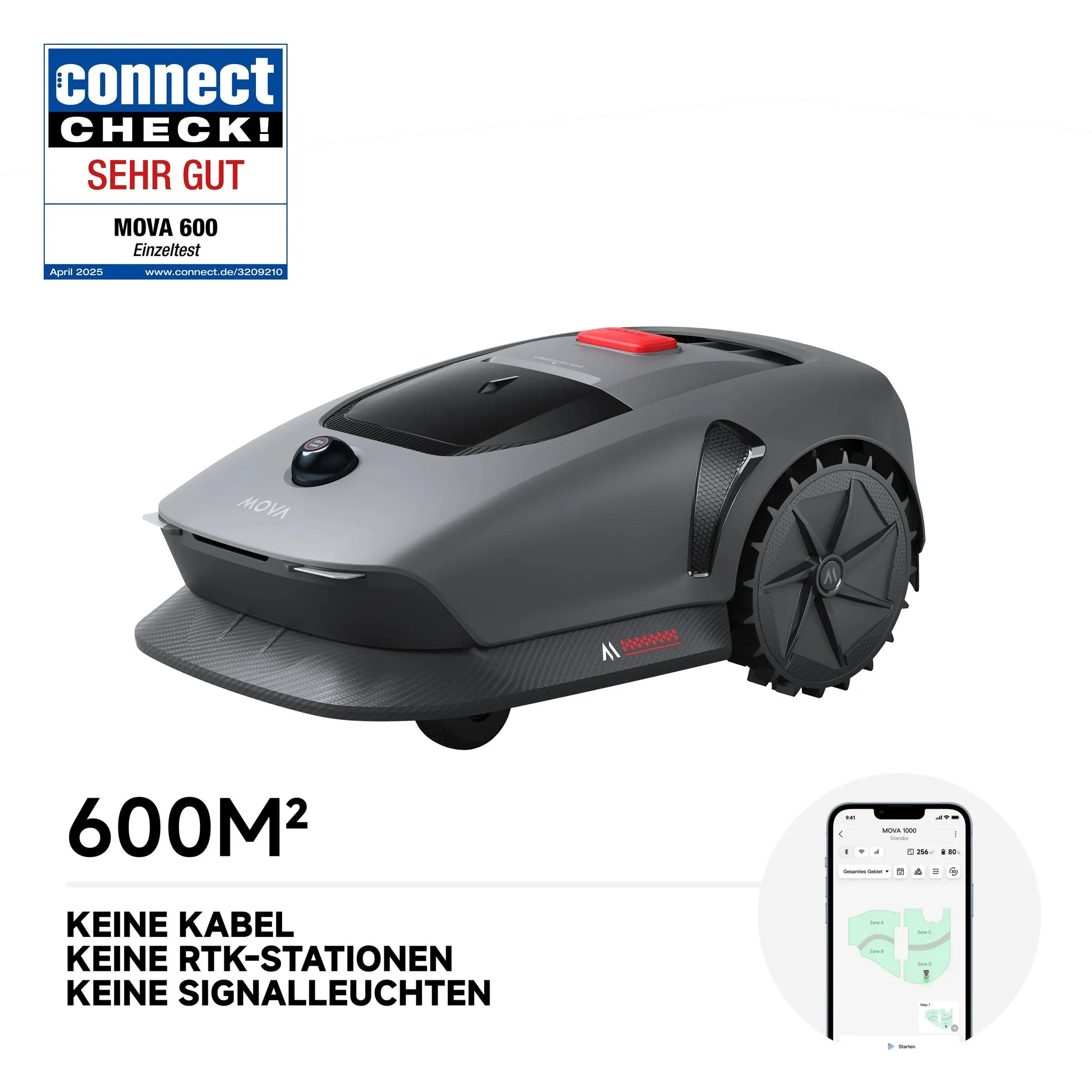 MOVA 600 Robot tondeuse sans fil, cartographie UltraView™ 600 m², prévention intelligente obstacles, contrôle application mobile – Bild 6