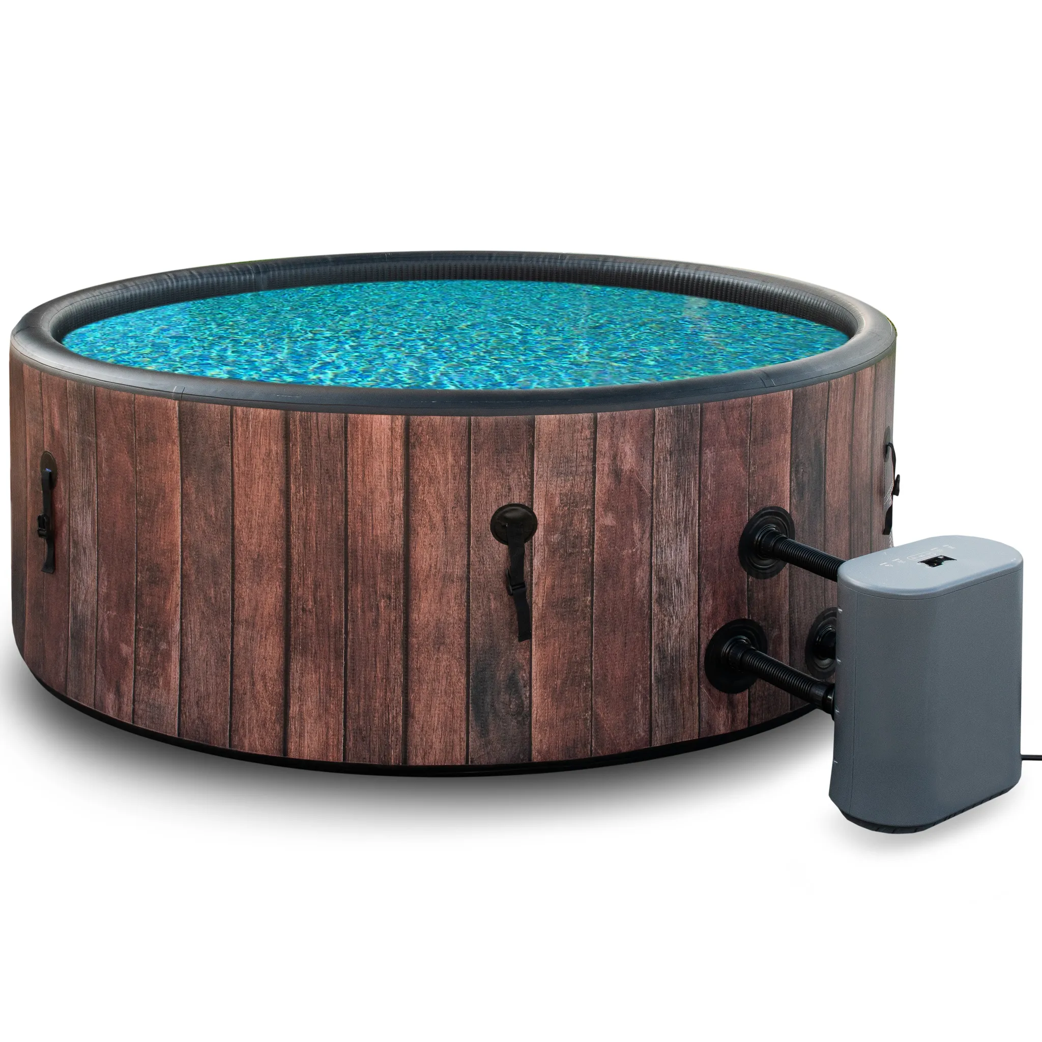 COIL Whirlpool SPA Aufblasbar, Schwimmbad mit Hydromassage, extra dünn, In- & Outdoor, 6 Personen, 175 cm, RUSTICAL – Bild 2