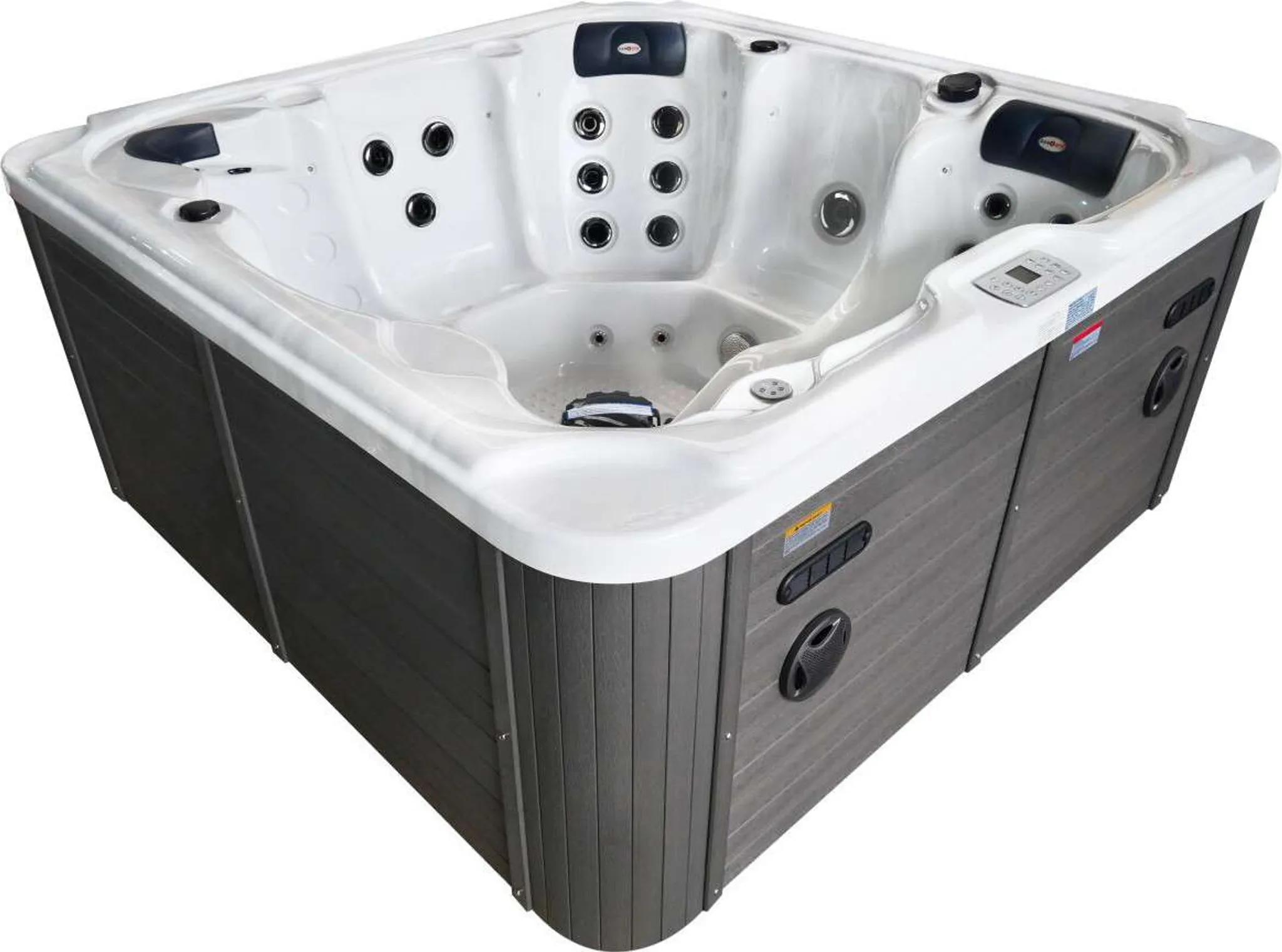 Outdoorwhirlpool Oasis Maxi Weiß inkl. Treppe und Abdeckung - 210 x 210 x 92cm – Bild 2