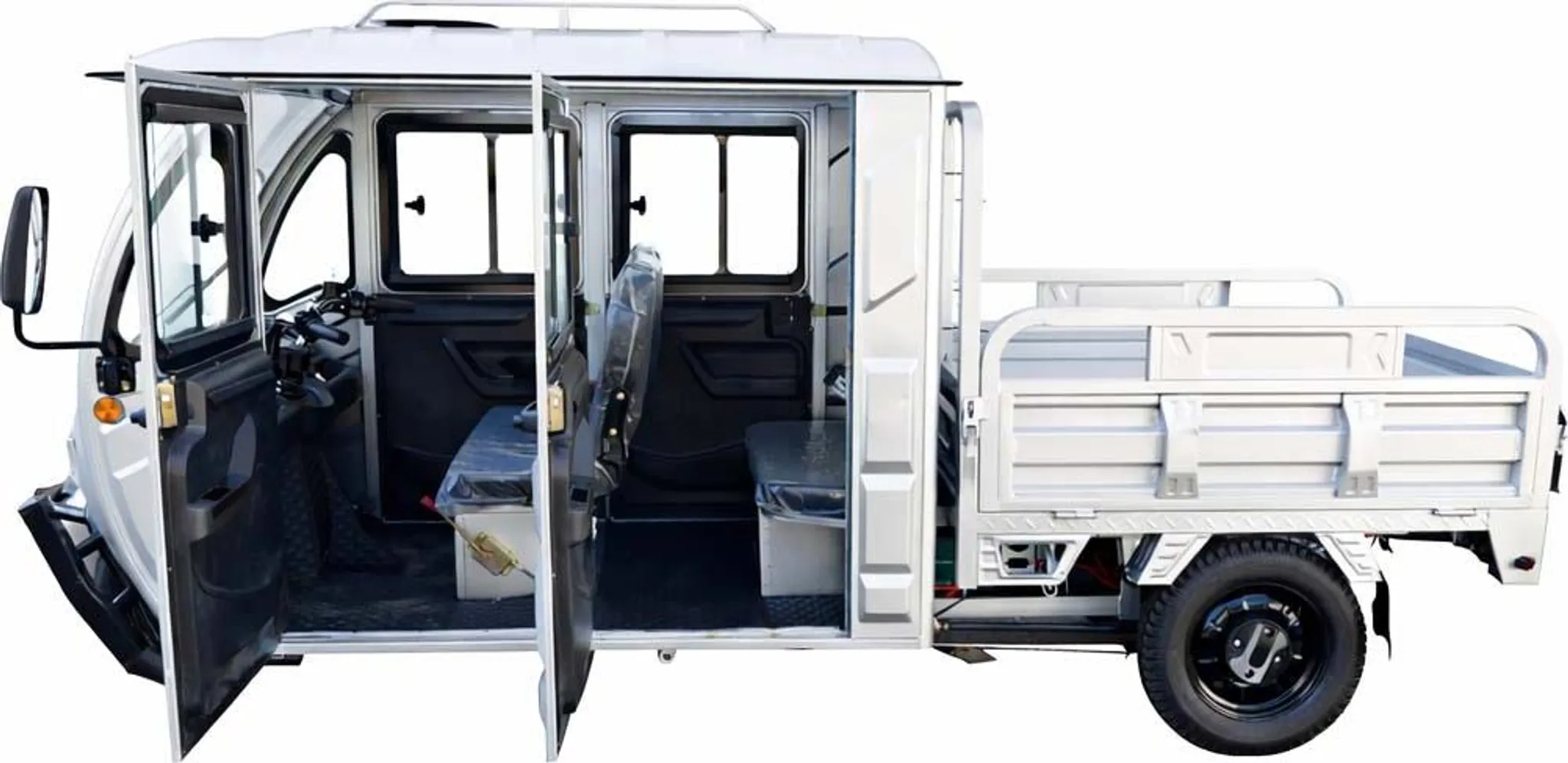 Elektro Lastendreirad Urban Hopper Cargo Volt Pro Twin mit Doppelkabine 2-Sitzer Elektro Tuk Tuk, Steuerung:Lenker, Geschwindigkeit:25 km/h, Farbe:Rot – Bild 7
