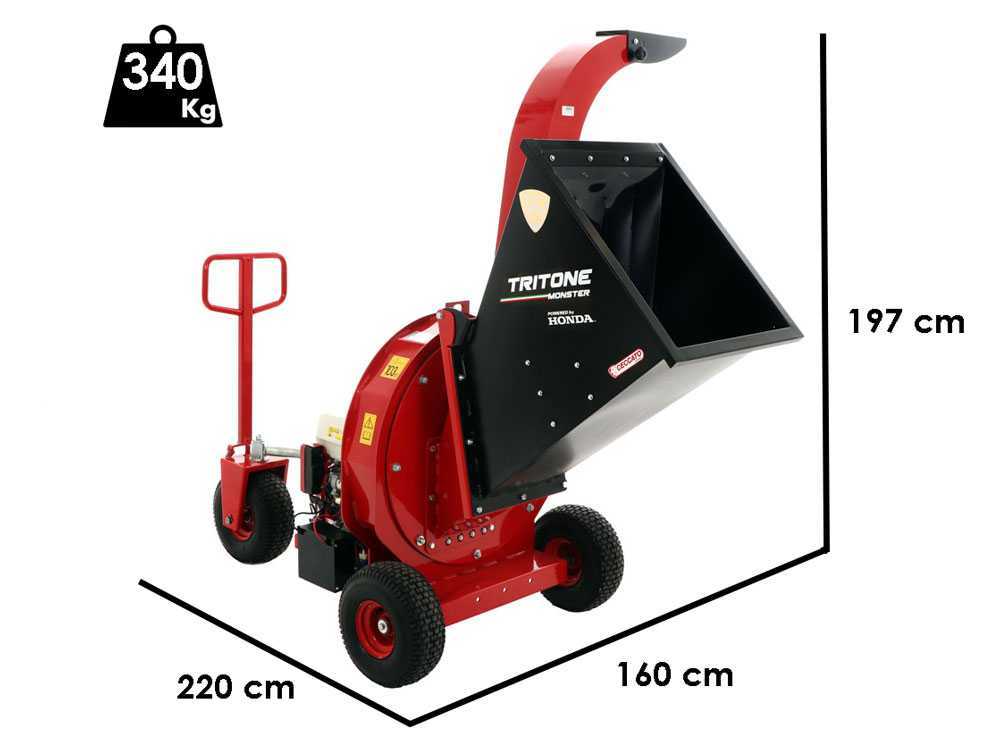 Ceccato Tritone Monster - Profi Benzin-Häcksler - GX390 HONDA - Elektro-Starter
