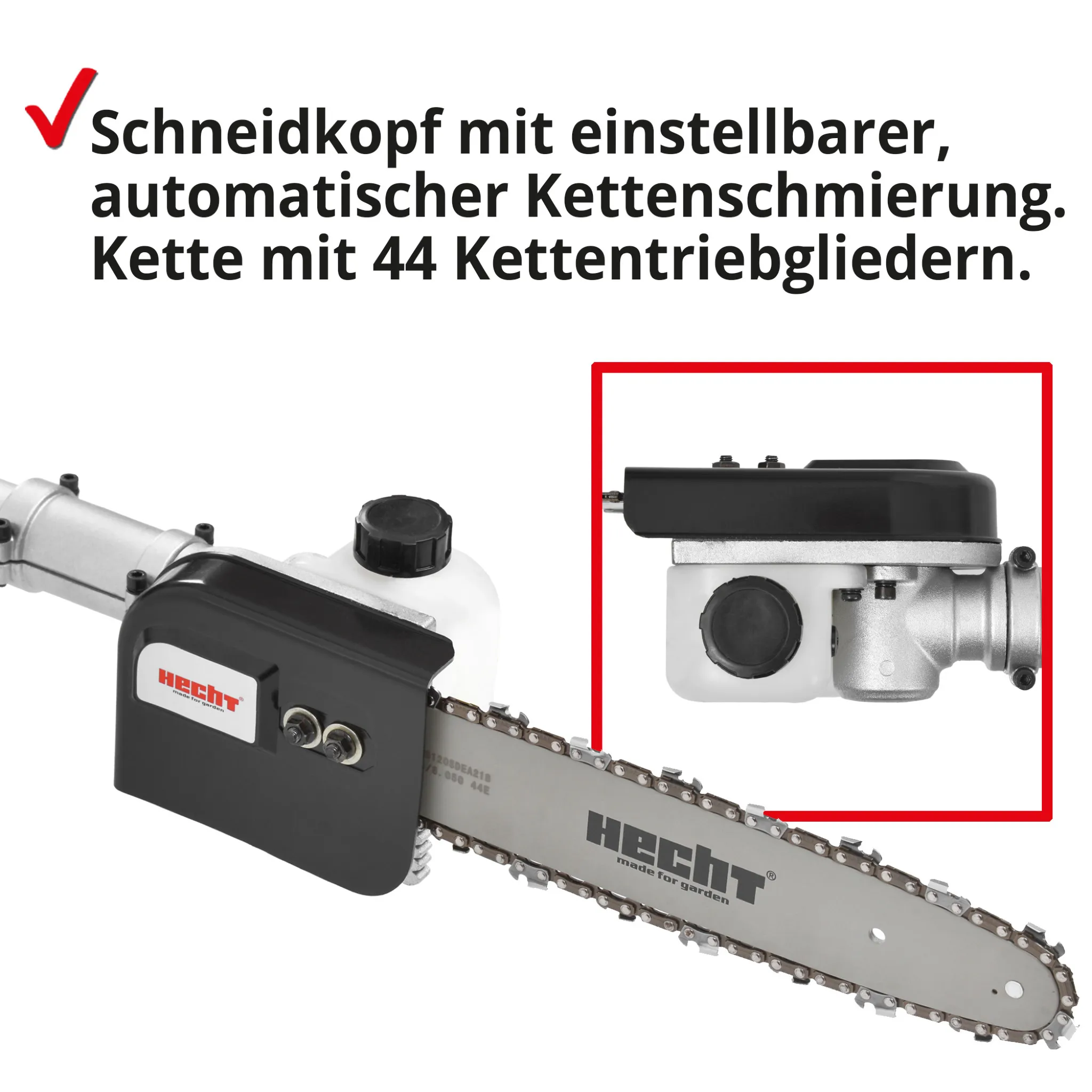 HECHT 9260 Hochentaster Benzin | 1 PS | Teleskopstange | 34 cm Schwert | 26 cm³ | bis 4,27 m – Bild 5