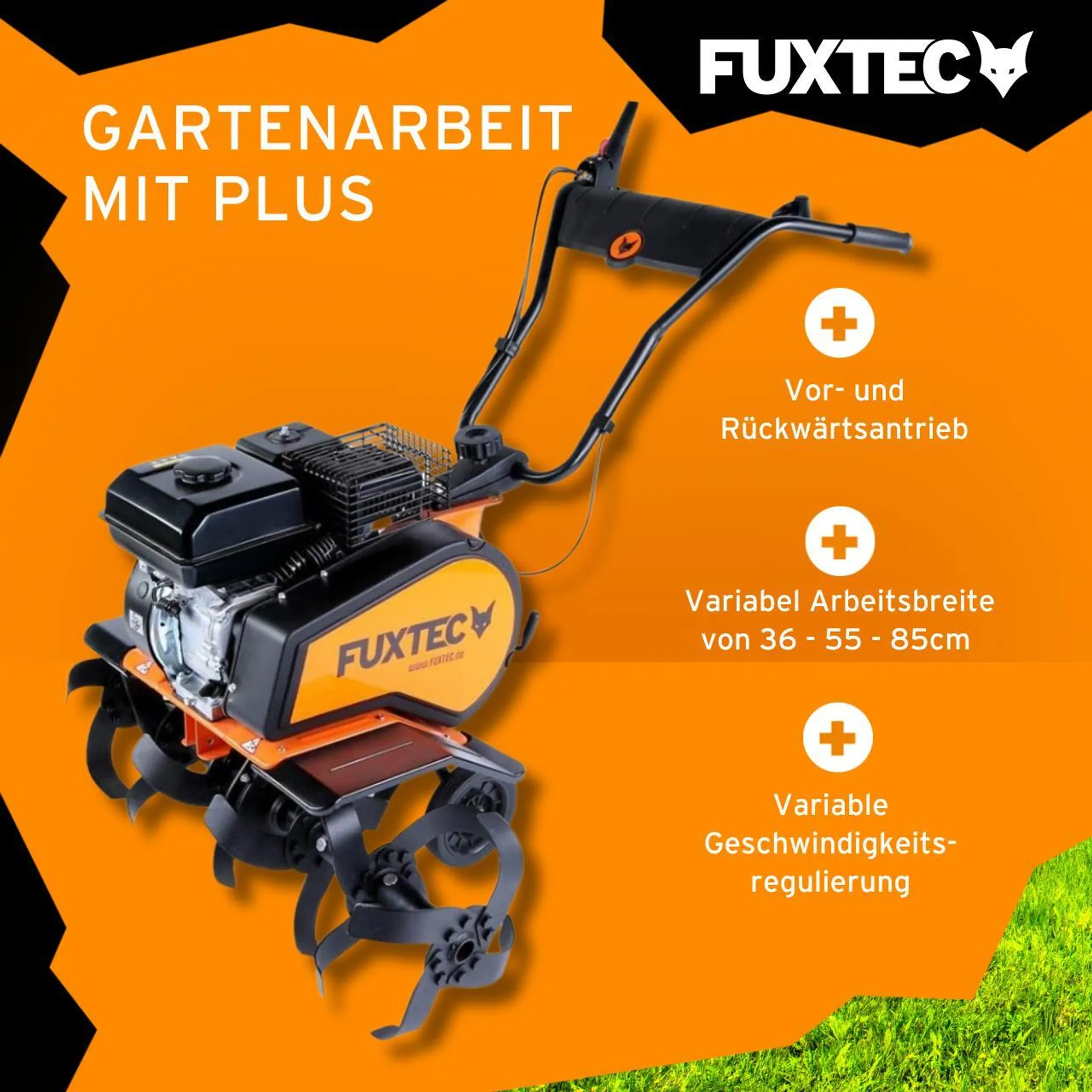 FUXTEC Ackerfräse FX-AF1212 - 85cm Breite | 4-Takt | 212ccm | 58kg | 0,6l | 4,1kw | Seilzugstarter – Bild 4