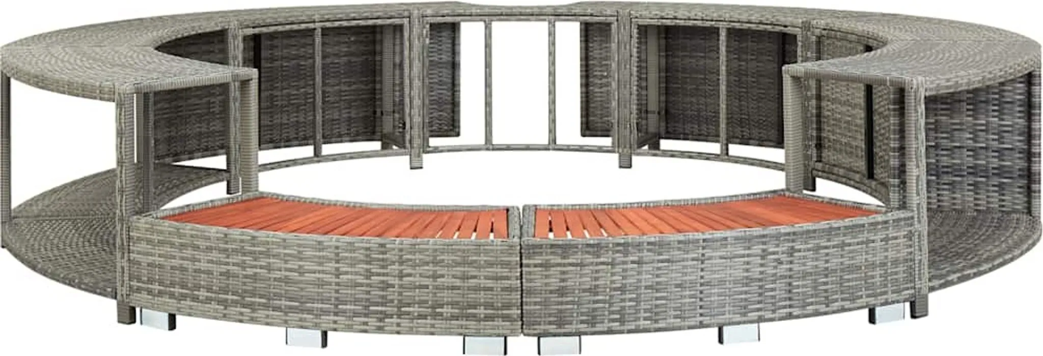 vidaXL Whirlpool-Umrandung Grau Poly Rattan – Bild 3