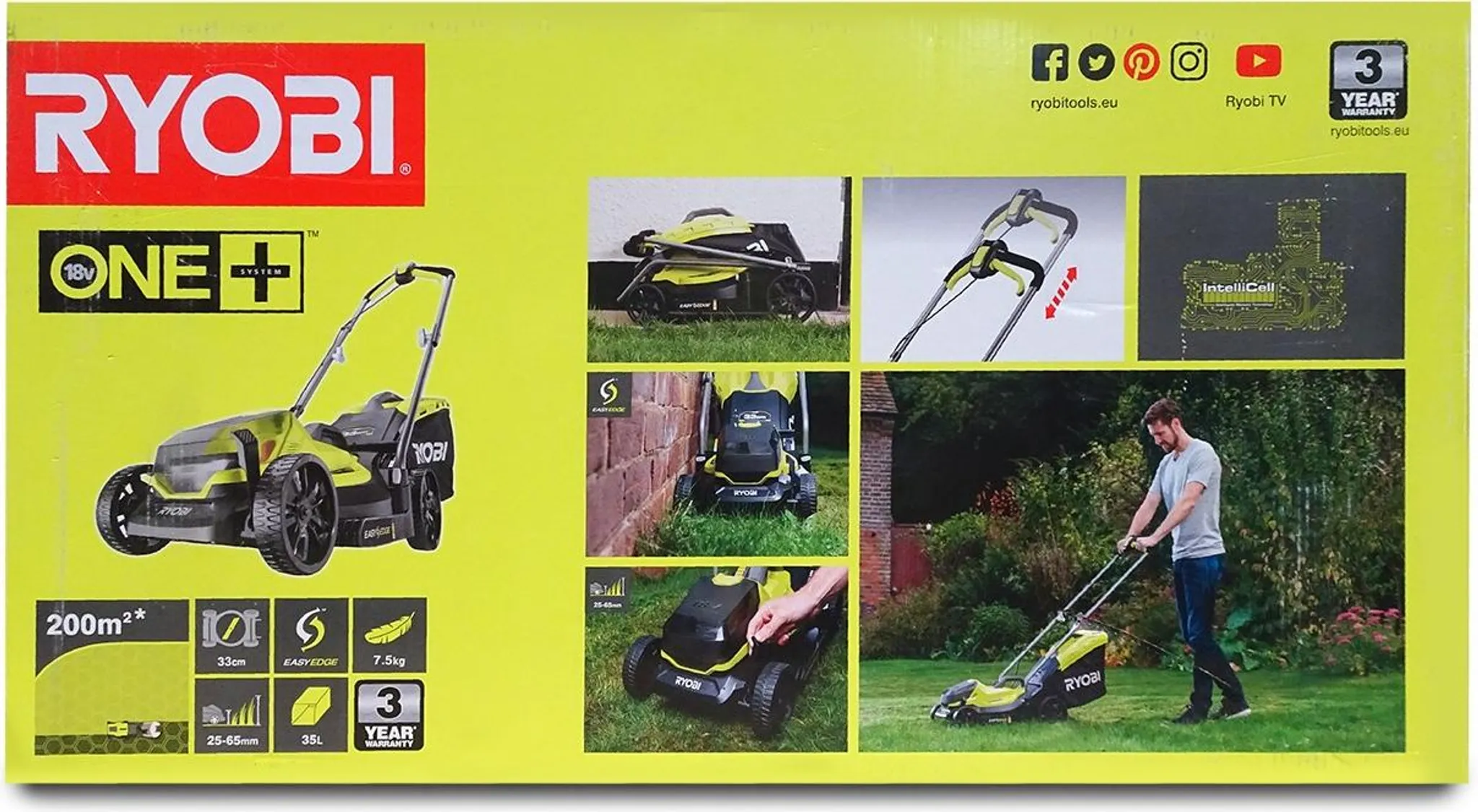 Ryobi One+ 18V Akku-Rasenmäher – Bild 2