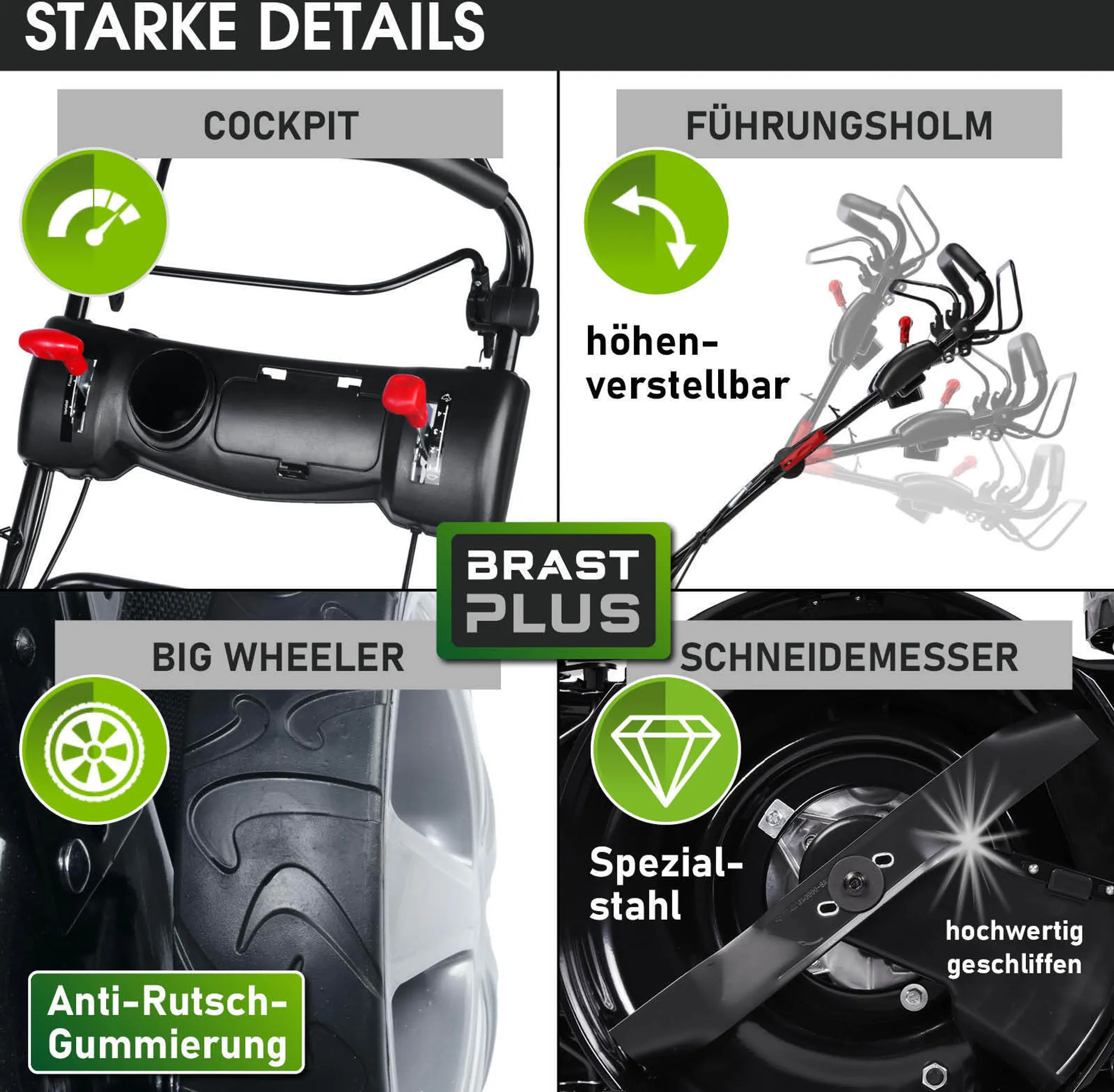BRAST Benzin Rasenmäher 21224 Trike – Bild 5