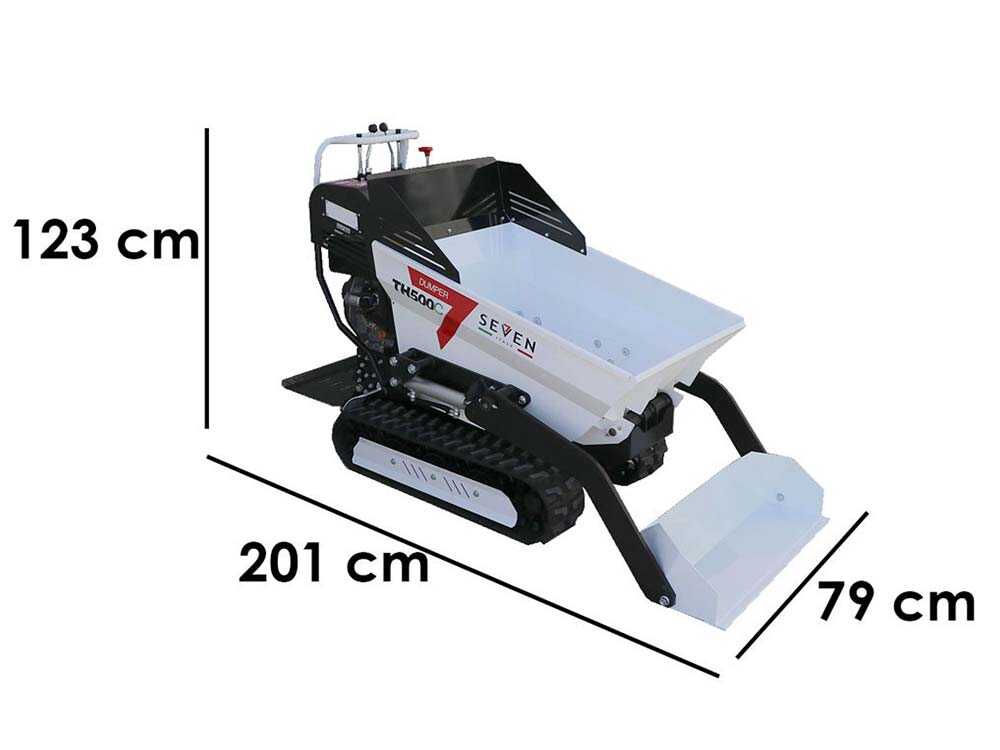 Diesel-Raupendumper Seven Italy TH500C L70-E - Hydraulische-Dumper-Mulde 500 kg mit Ladeschaufel