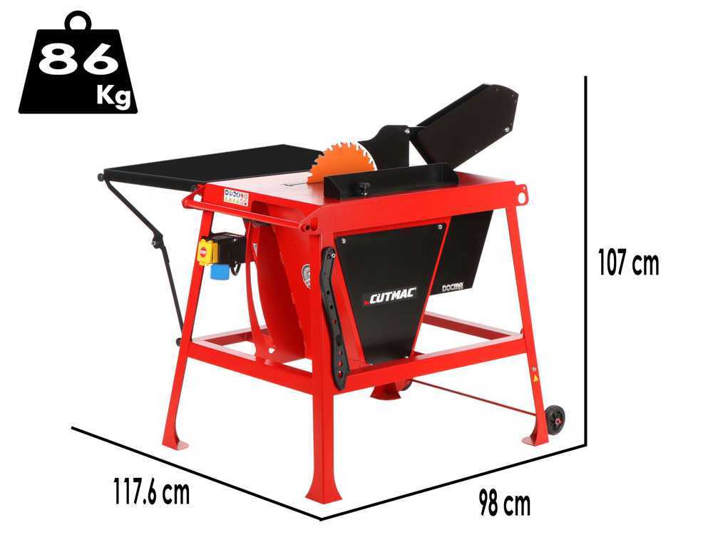 Docma Cutmac BSF315 - Sägebank mit Arbeitsfläche - Stammsäge - 230V