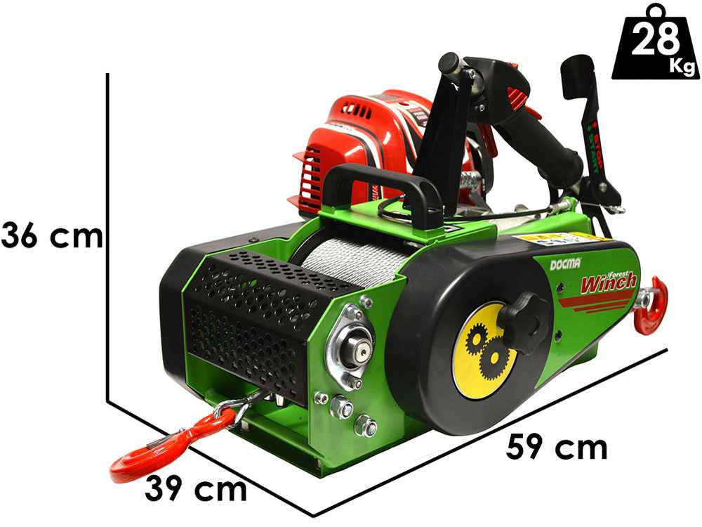 Docma VF150 auto-4 GX50 - Forstseilwinde mit Hondamotor - Seil Ø 6mm/ 60m