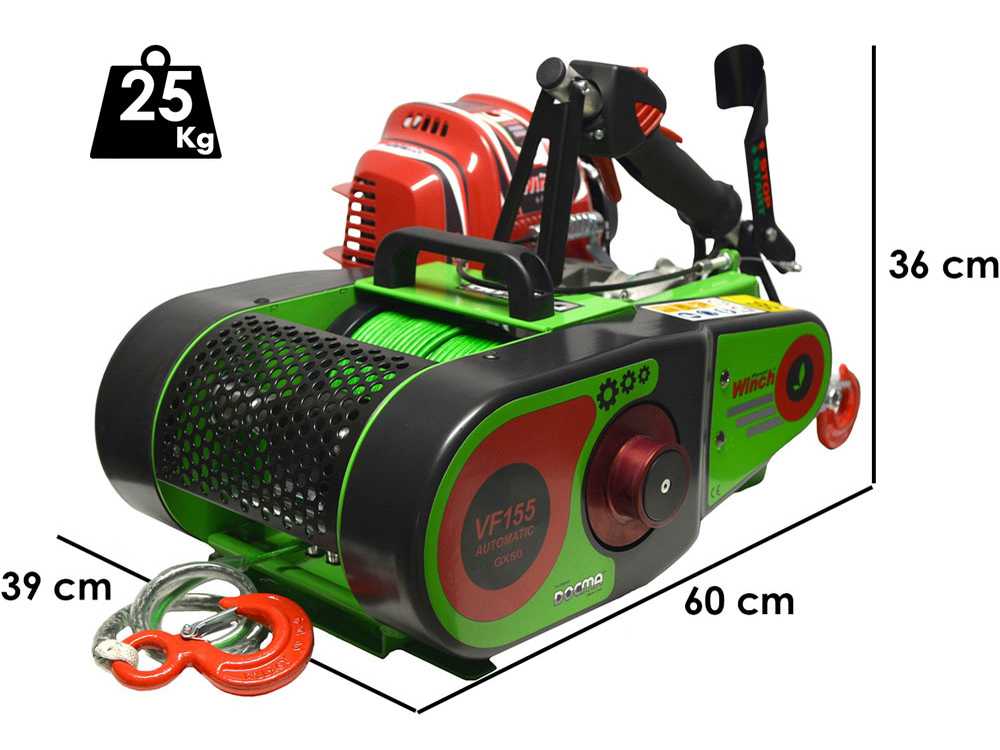 Docma VF155 auto-4 GX50 ultralight - Forstseilwinde mit Hondamotor - Seil Ø 5mm/ 80m
