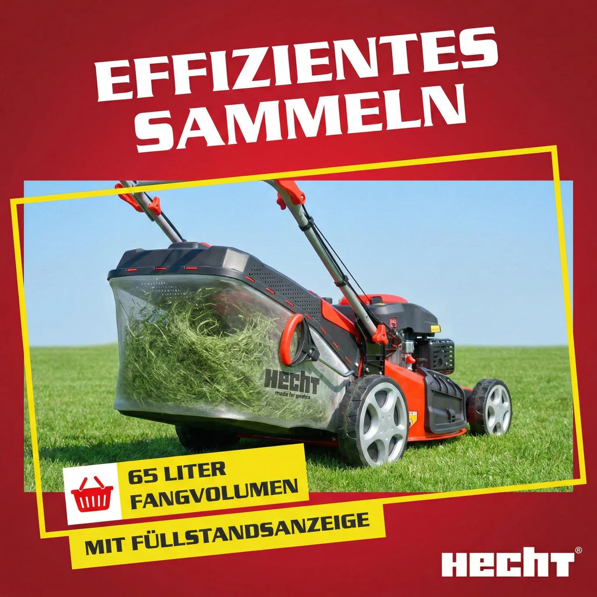 HECHT 551 SXE Rasenmäher Benzin mit Antrieb | 51 cm Schnittbreite | Elektrostart | 5in1 | 5,5 PS | Mulchkit – Bild 8