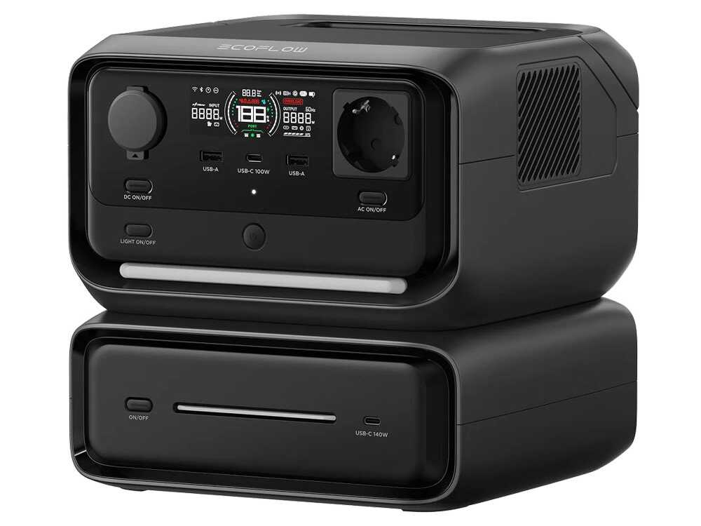 EcoFlow River 3 Max – Tragbare Powerstation mit Akku – 600 W – 572 Wh / 22.4V