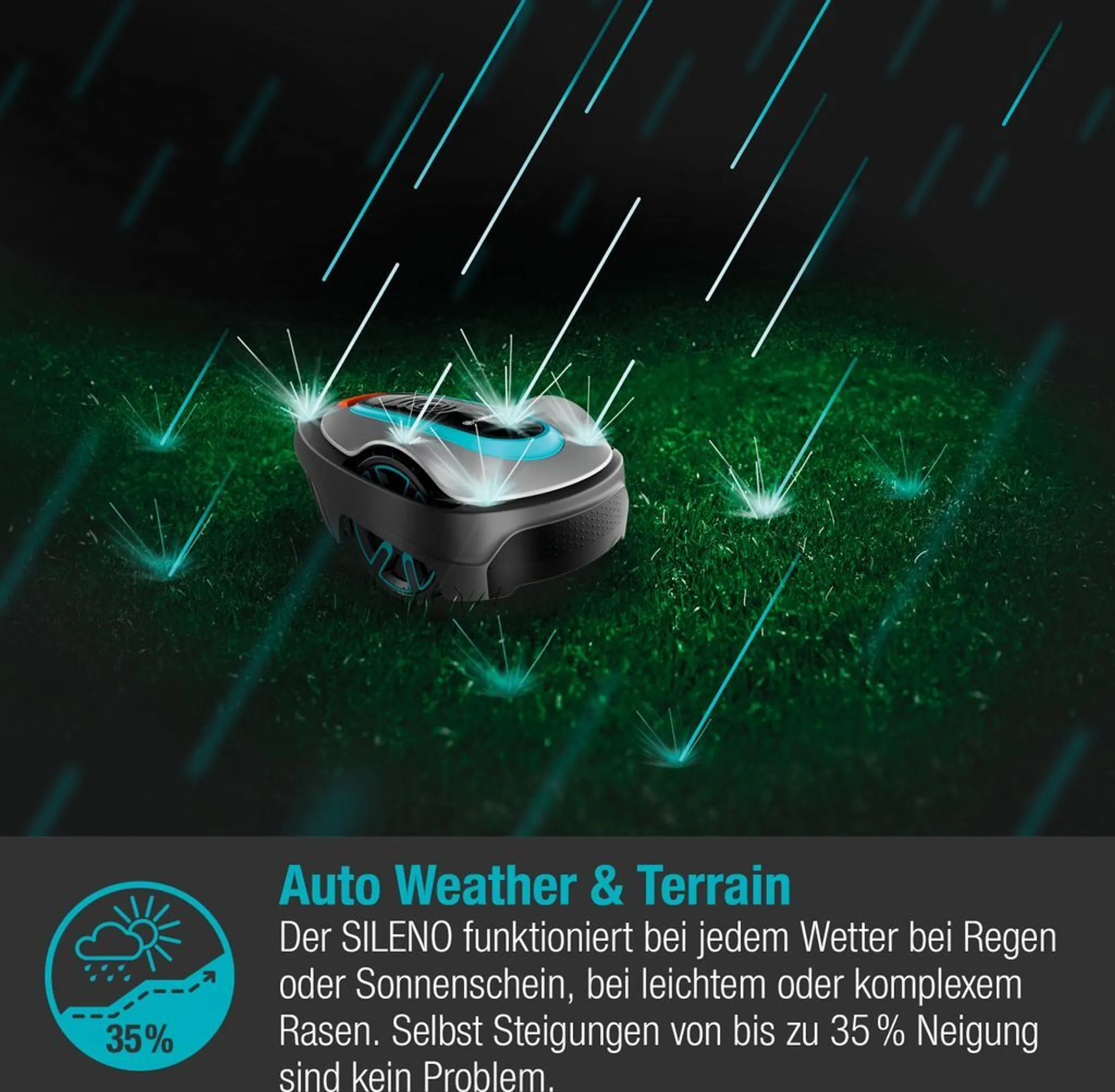 GARDENA Rasenmähroboter SILENO LIFE 750 m² - Mähroboter 15101-20 - Bluetooth, leisester Rasenmäher Roboter, wetterfest, CorridorCut, SensorControl – Bild 7