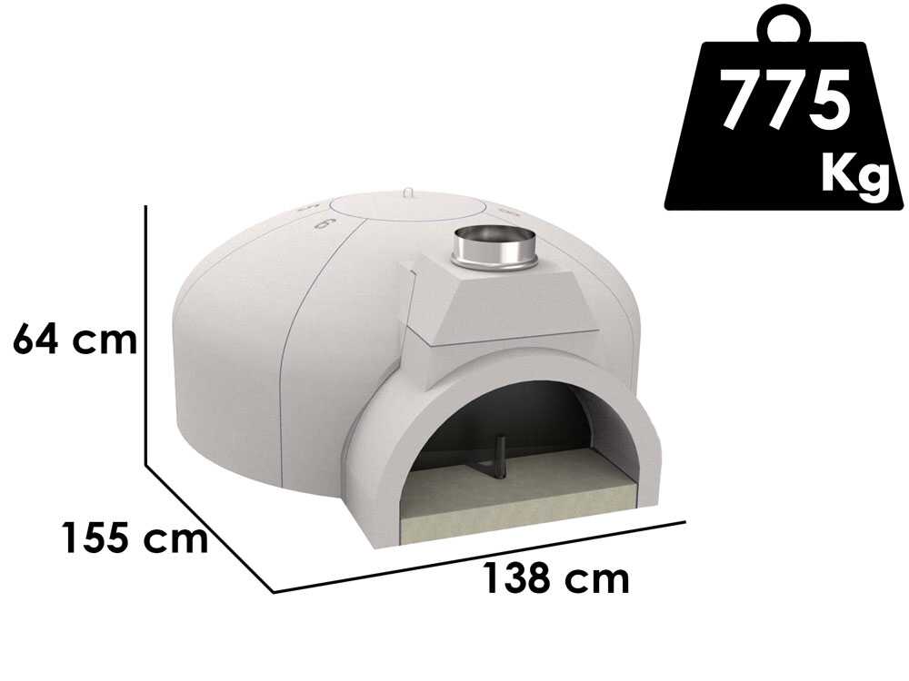 Edilmark FP 120N - Einbau-Steinbackofen mit Backebene Ø 120 cm - Backkapazität 8 Pizzen