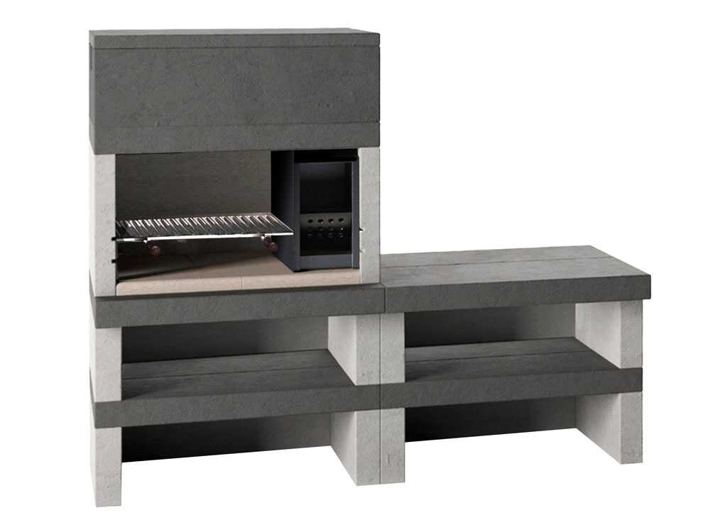 Edilmark KUBO.1 - Grillkamin für Holz und Holzkohle - Feuerstelle rechts