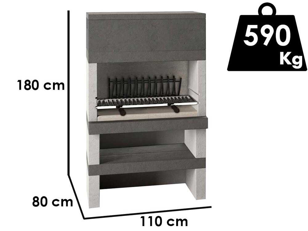 Edilmark KUBO - Grillkamin für Holz und Holzbackofen - Hintere Feuerstelle