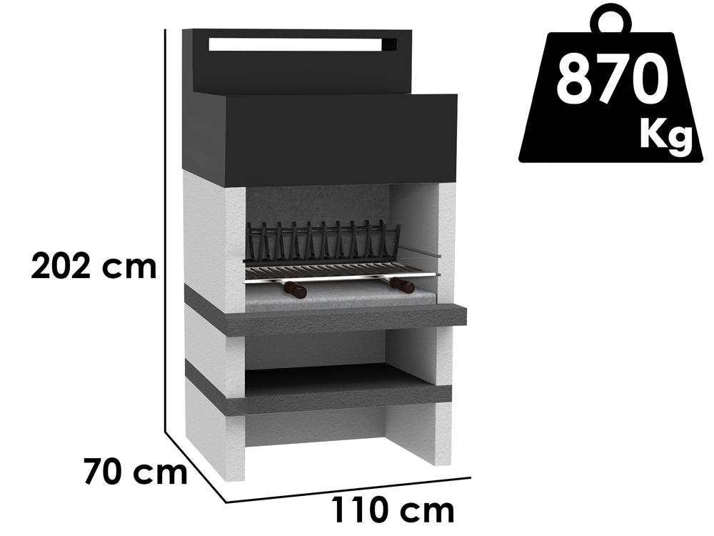 Edilmark Rock - Gemauerter Holz- und Holzkohlegrill