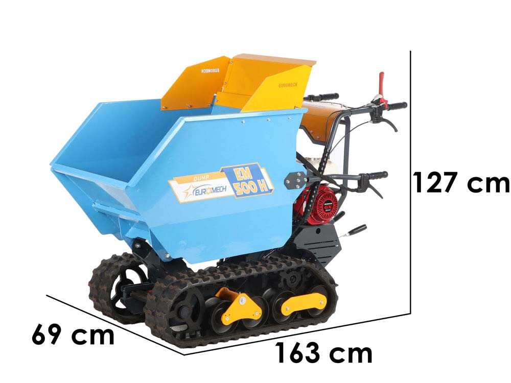 EuroMech EM500H - Raupendumper - Ausziehbare Mulde - 500 kg Nutzlast
