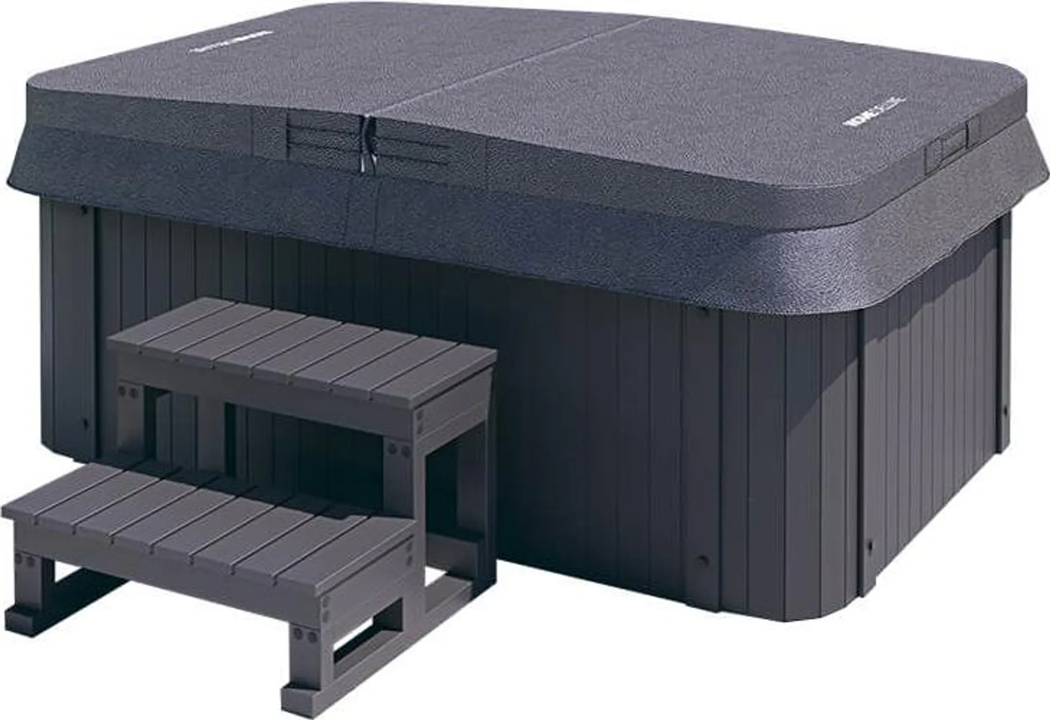 Home Deluxe - Outdoor Whirlpool HORIZON Plus - inkl..Treppe und Thermoabdeckung, ca. 115 x 175 x 70 cm, inkl. Heizung und Massage I Whirlpool Badewanne Outdoor Badewanne – Bild 6