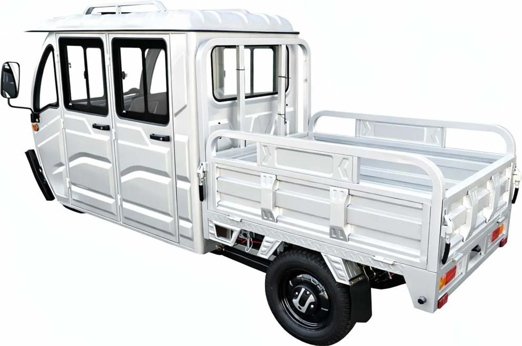 Elektro Lastendreirad Urban Hopper Cargo Volt Pro Twin mit Doppelkabine 2-Sitzer Elektro Tuk Tuk, Steuerung:Lenker, Geschwindigkeit:25 km/h, Farbe:Rot – Bild 5