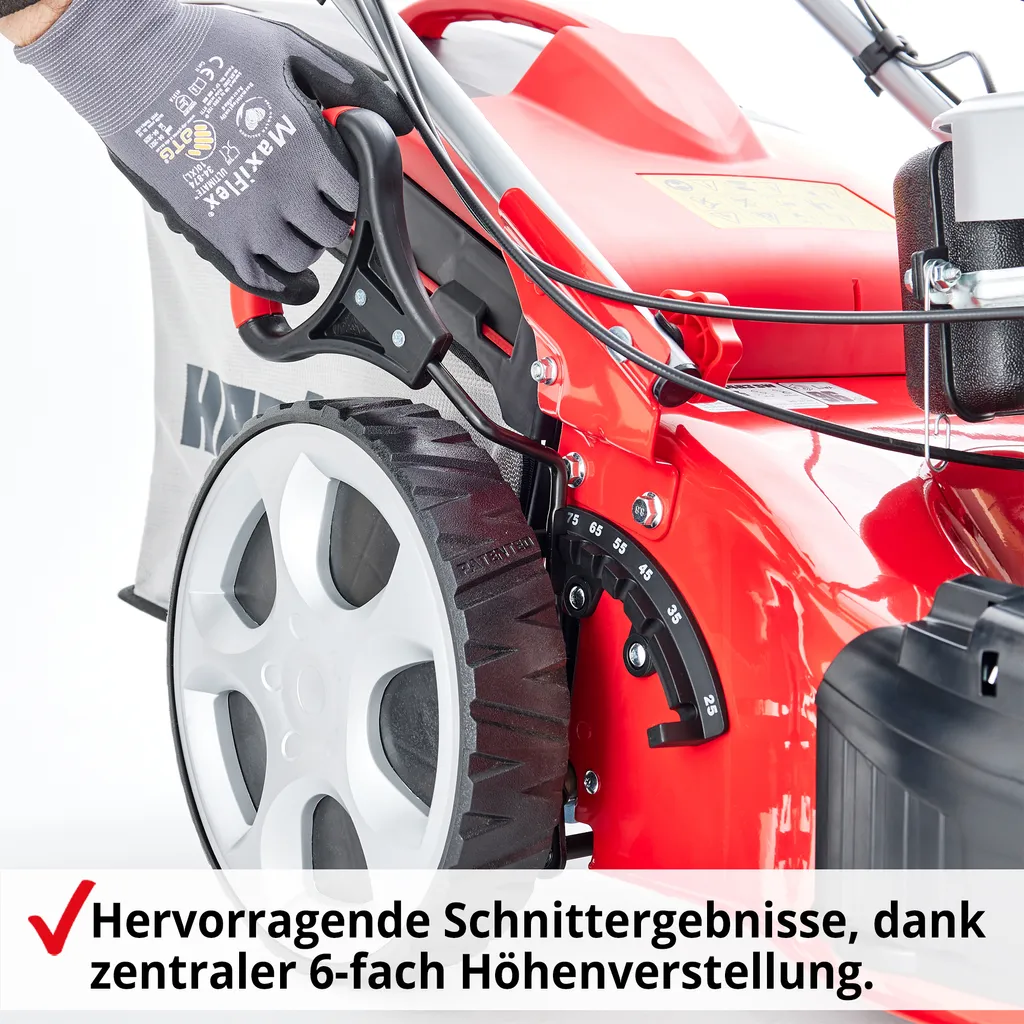 HECHT 5483 SW Rasenmäher Benzin | mit Antrieb | 46 cm Schnittbreite | 5in1 | 5 PS | 3-Rad | 60L Grasfangkorb – Bild 8