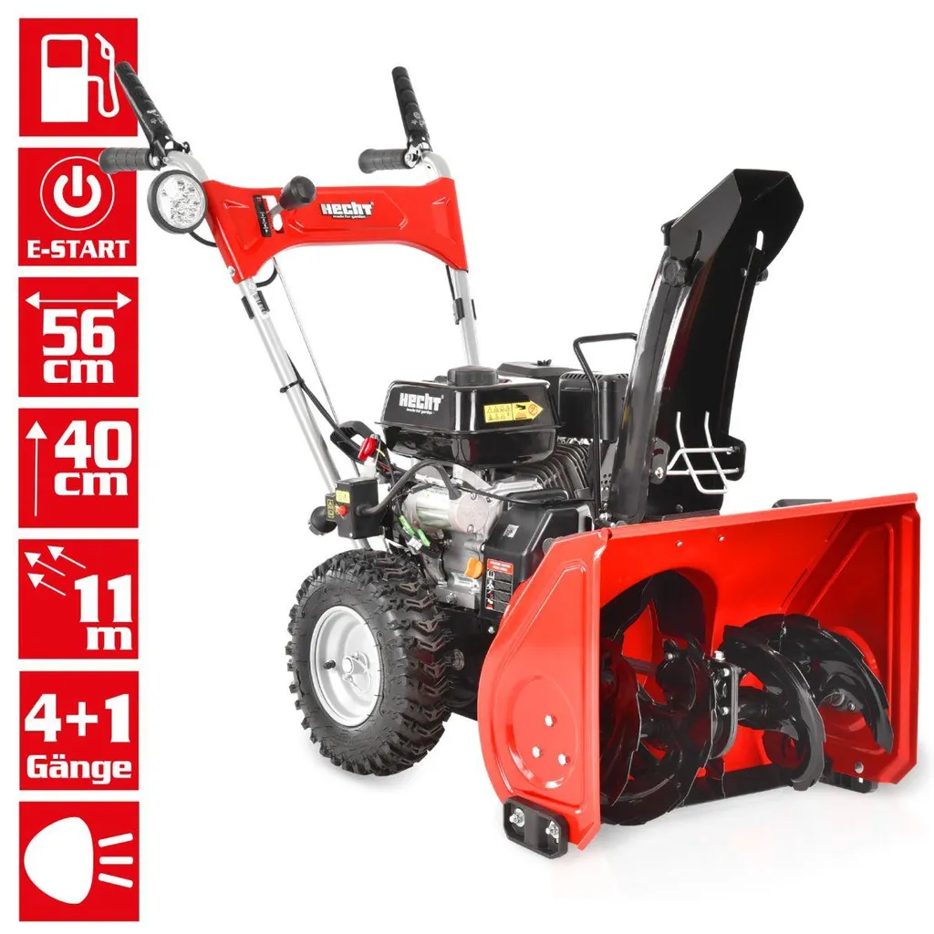 HECHT Schneefräse Benzin 9555 SE | 56 cm Arbeitsbreite |4,0 kW / 5,5 PS | 2-Stufig | Elektrostarter | 40 cm Arbeitshöhe | LED – Bild 7