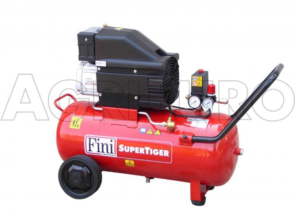 FINI SUPER TIGER MK 312 - Elektrischer Kompressor mit Wagen - Motor 3PS - 50Lt – Bild 2