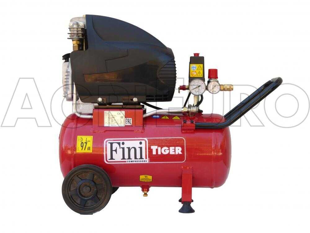 FINI TIGER MK 265 24 - Elektrischer tragbarer Kompressor mit Wagen - Motor 2 PS - 24 Lt – Bild 3