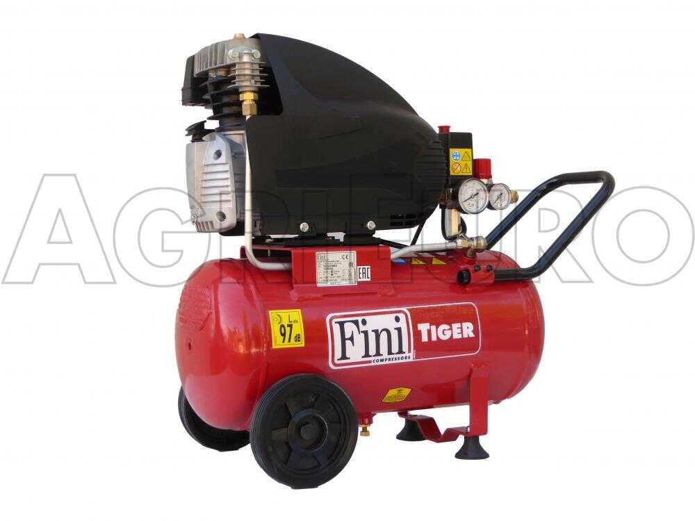 FINI TIGER MK 265 24 - Elektrischer tragbarer Kompressor mit Wagen - Motor 2 PS - 24 Lt – Bild 2