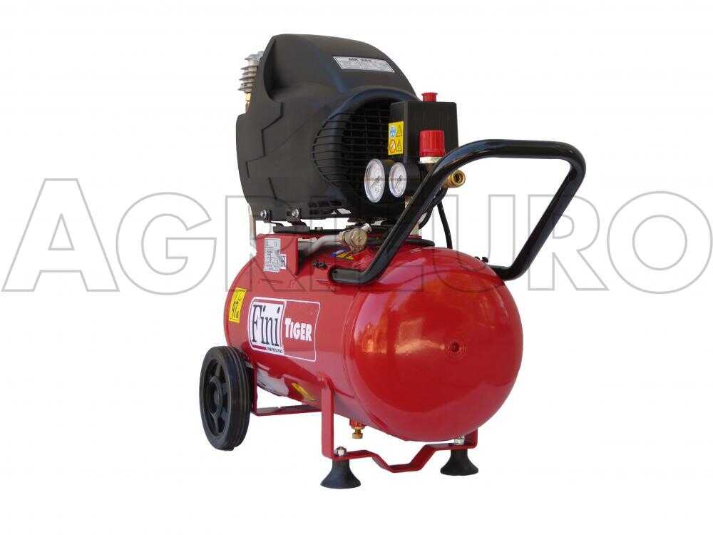 FINI TIGER MK 285 24 - Elektrischer tragbarer Kompressor mit Wagen - Motor 2.5PS - 24 Lt – Bild 3