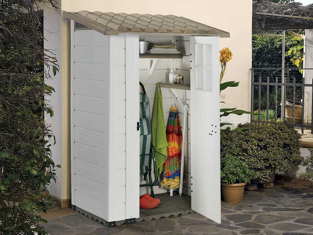 Garofalo Tuscany Evo 100 - Gerätehaus - Mit Fenster und einflügeliger Tür - 122.5x82.5x201 cm