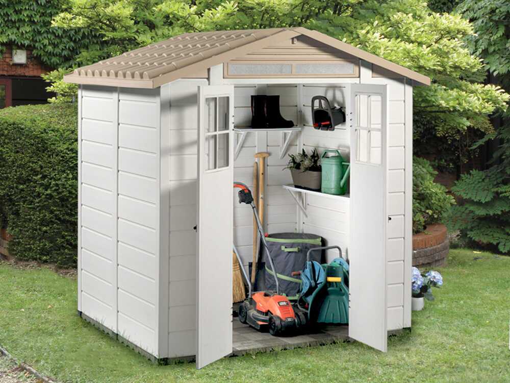 Garofalo Tuscany Evo 200 - Gartenhaus - Mit Fenstern und Doppelflügeltür - 202.5x162.5x216 cm