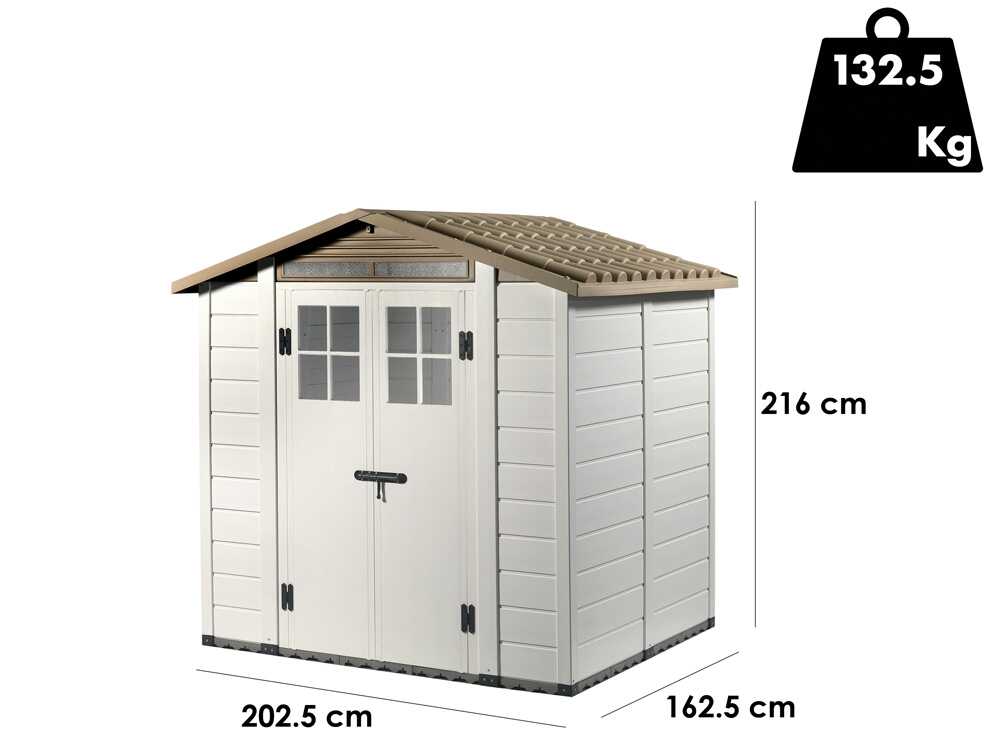 Garofalo Tuscany Evo 200 - Gartenhaus - Mit Fenstern und Doppelflügeltür - 202.5x162.5x216 cm – Bild 2
