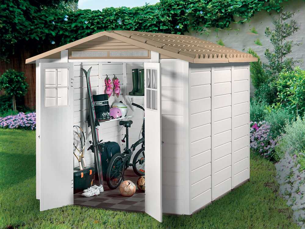Garofalo Tuscany Evo 240 – Gerätehaus – Mit Fenstern und Doppeltür – 202,5 × 242,5 × 220 cm