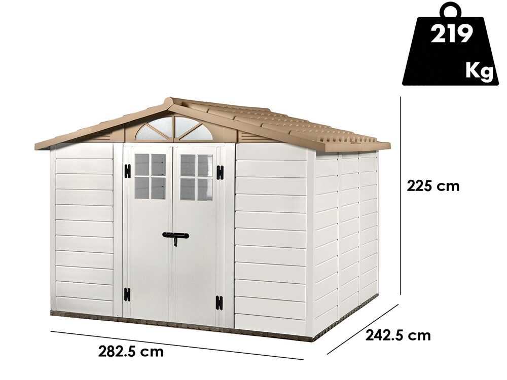 Garofalo Tuscany Evo 280 - Gartenhaus - Mit Fenstern und Doppelflügeltür - 282.5x242.5x225 cm – Bild 2