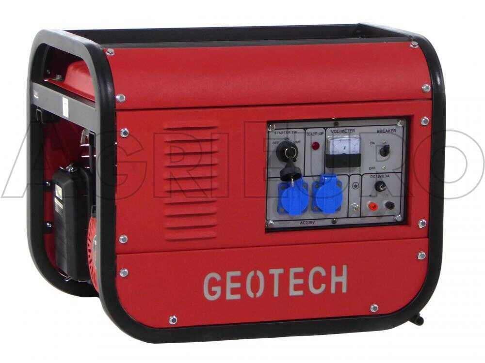 GeoTech GGSA3000ES - Benzin-Stromerzeuger mit AVR-Regelung und Elektrostarter 2.7 kW - Dauerleistung 230V - 2.5 kW - 230V