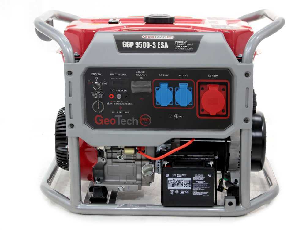 GeoTech Pro GGP 9500-3 ESA - Benzin-Stromerzeuger mit Rädern und AVR-Regelung und Elektrostarter 7.8 kW - Dauerleistung 7.5 kW Full-Power – Bild 3