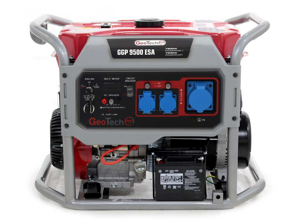 GeoTech Pro GGP 9500 ESA - Benzin-Stromerzeuger mit Rädern und AVR-Regelung und Elektrostarter 7.9 kW - Dauerleistung 7.5 kW - 230V – Bild 3