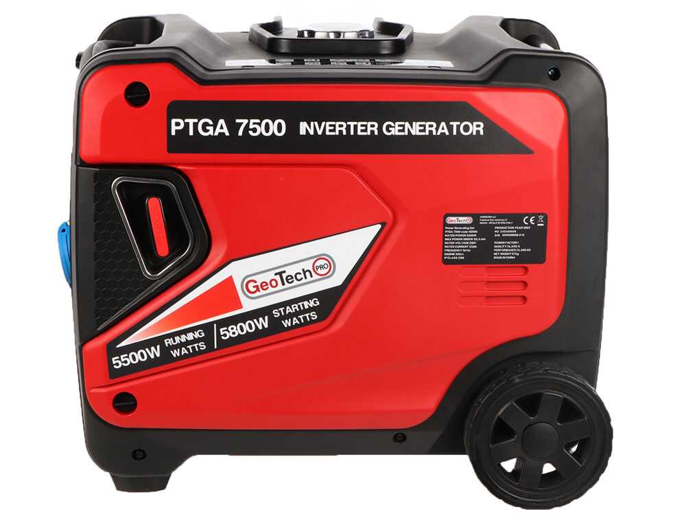 GeoTech-Pro PTGA 7500 - Leiser Inverter-Stromerzeuger mit Rädern 5,8 kw - Dauerleistung 5,5 kw - 230V + ATS – Bild 4