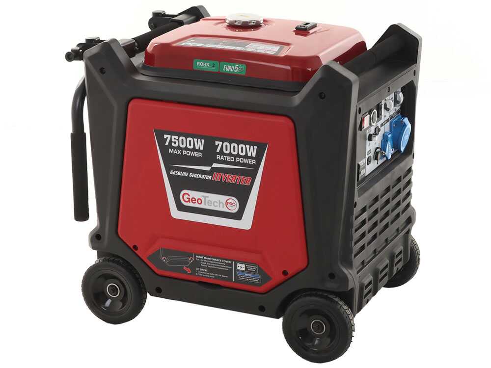 Geotech-Pro PTGA 9000 - Leiser Benzin-Stromerzeuger mit Rädern 7.5 kW - Dauerleistung 7 kW - 230V – Bild 4
