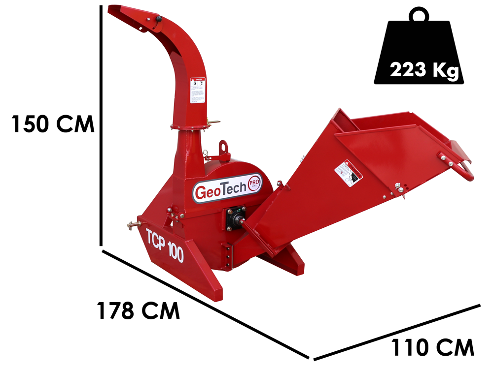 GeoTech Pro TCP 100 - Häcksler für Traktoren - Schnittdurchmesser 100 mm