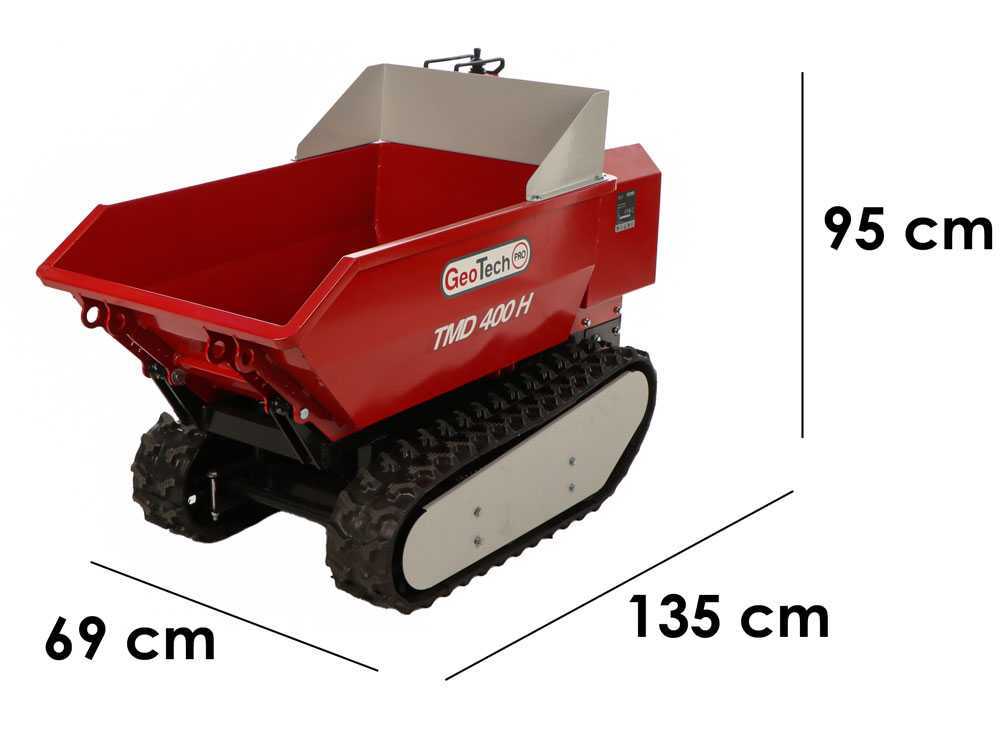 GeoTech-Pro TMD 400 H - Akku Mini Raupendumper 48V 15Ah - hydraulisches Kippen