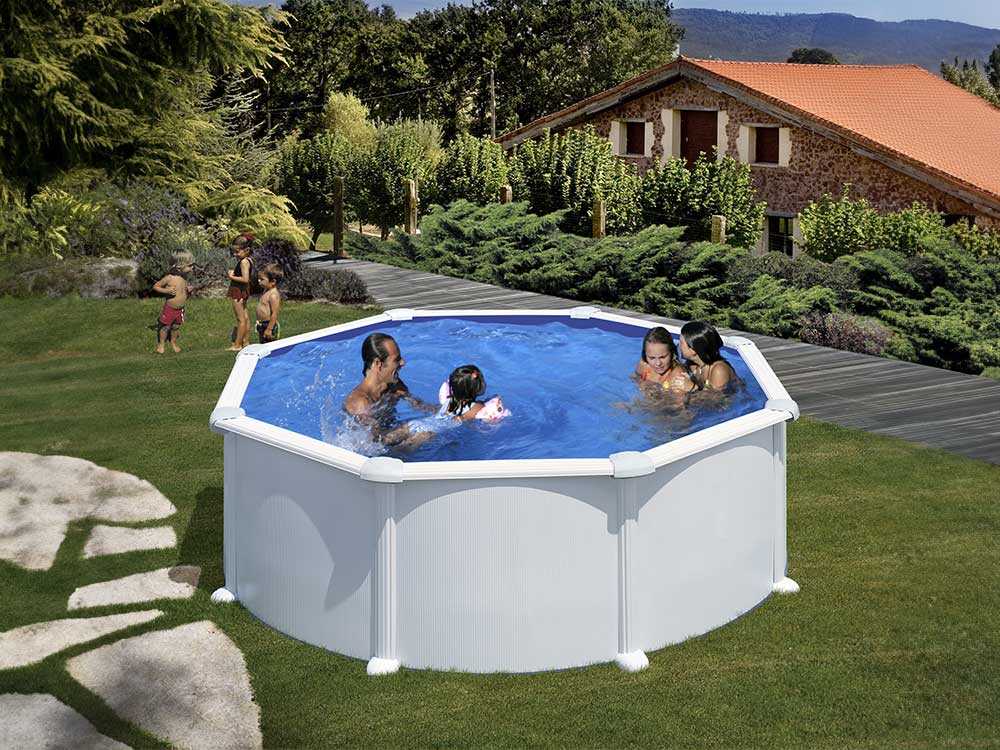 Gre Atlantis Rund Ø350 x 120cm - Aufstellpool aus Stahl - Aqualoon Filter